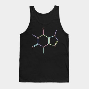 Caffeine Kawaii Pastel Rainbow Molecule Tank Top